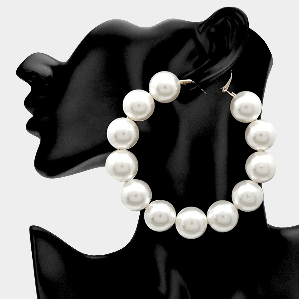 Oversized Pearl Statement Earrings